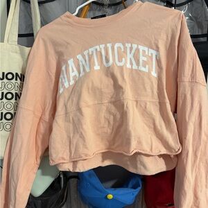 Peach Nantucket Cropped Sweatshirt